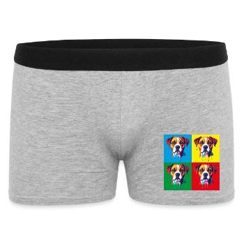 Pop Art Dog Four-Color - Men's Boxer Shorts - heather grey - Front