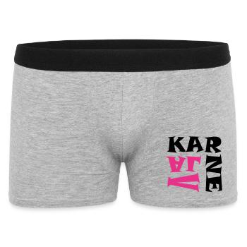 Karneval in Pink/Schwarz - Männer Boxer Shorts - Grau meliert - Vorne