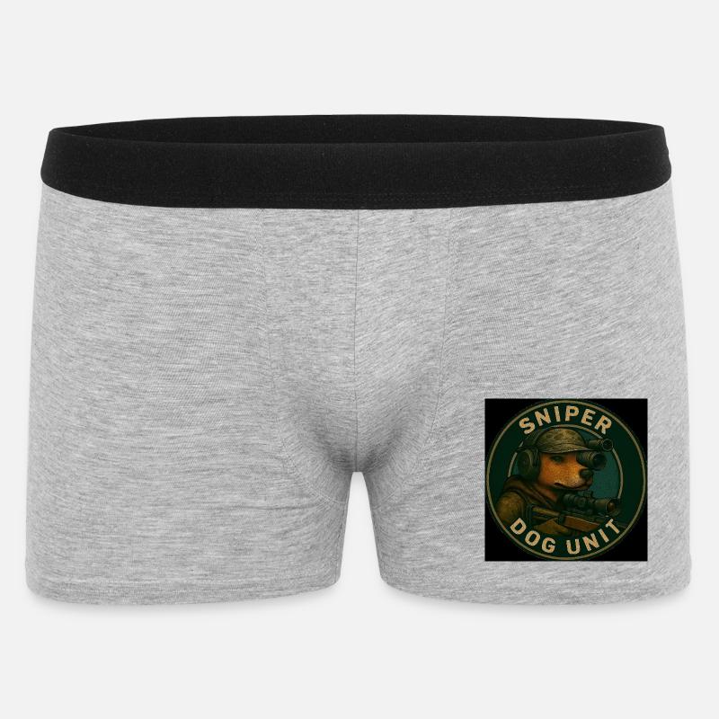 Sniper Dog Unit - Männer Boxer Shorts - Grau meliert