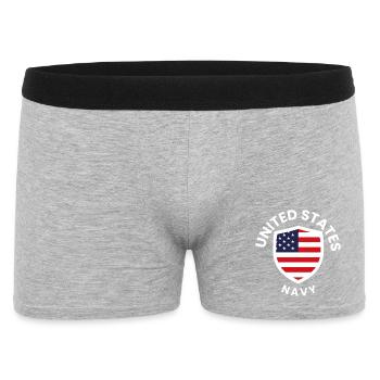 U.S. Flag Shield Navy - Men's Boxer Shorts - heather grey - Front