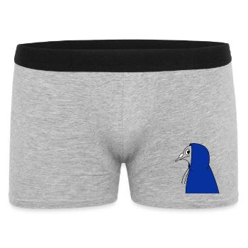 Pigeon in a Hoodie – Urban Minimal Illustration - Men's Boxer Shorts - heather grey - Front