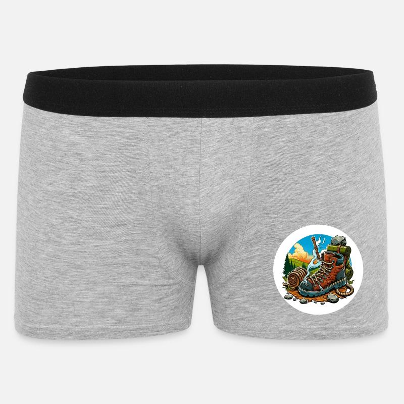 Qualmender Wanderschuh - Männer Boxer Shorts - Grau meliert
