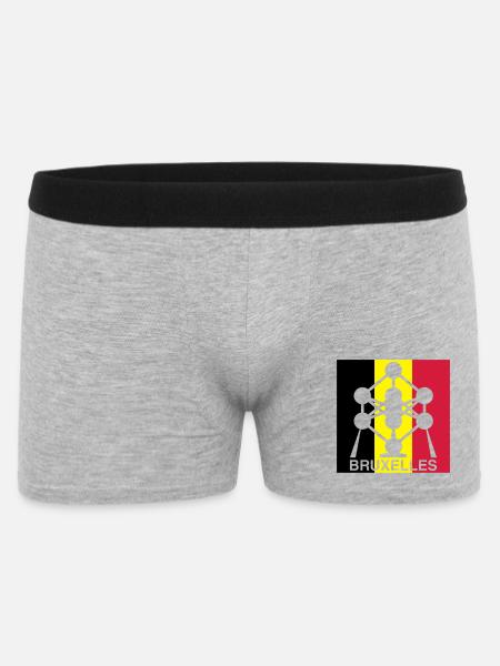 Atomium Brussels – Belgian Flag Square Design - Men's Boxer Shorts - heather grey
