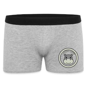 Hippo Love Hippo Logo Badge - Men's Boxer Shorts - heather grey - Front