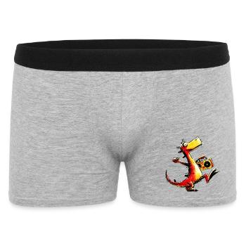 Design rétro cool de boombox Dino - Boxer Homme - gris chiné - Devant