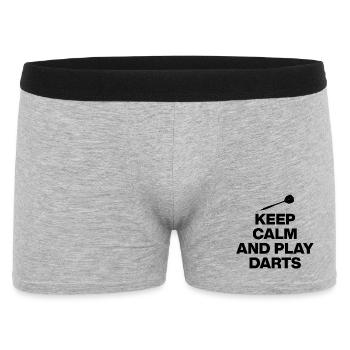 KEEP CALM AND PLAY DARTS! 180 ARROWS - Men's Boxer Shorts - heather grey - Front