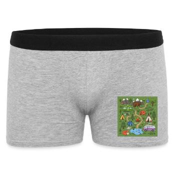 Forest Camping Adventure Illustration - Men's Boxer Shorts - heather grey - Front