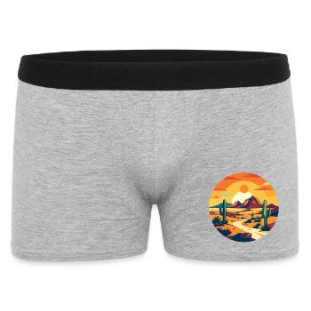 Desert Path Sunset Desert Landscape Motif - Men's Boxer Shorts - heather grey - Front