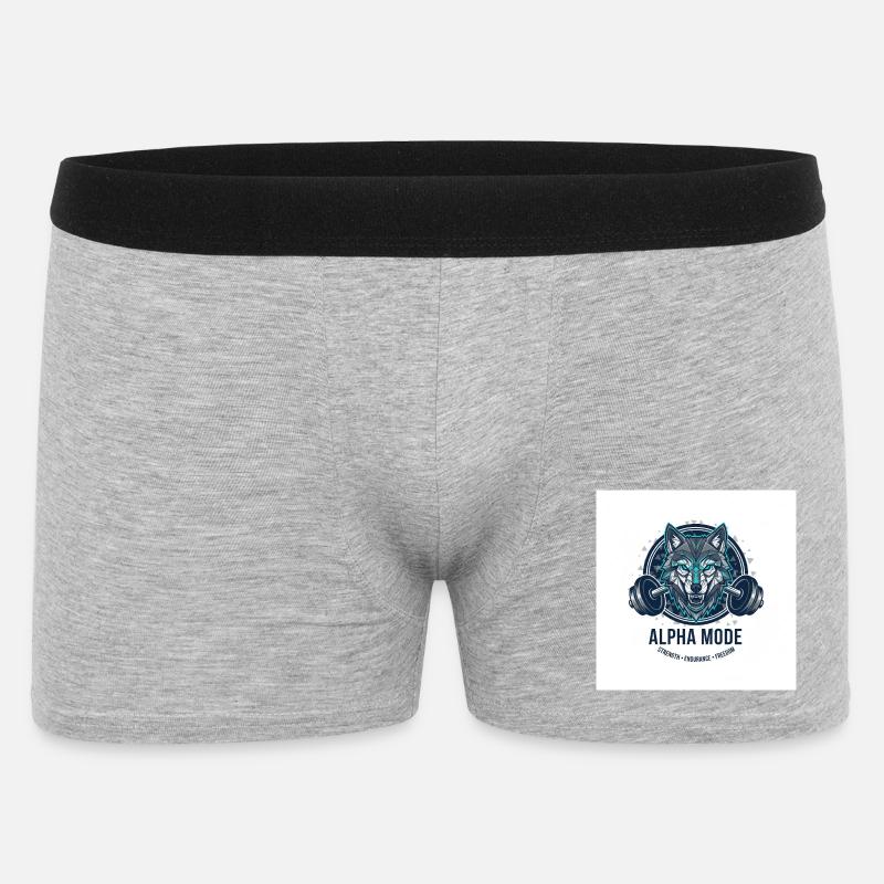 ALPHA_MODE_WOLF - Männer Boxer Shorts - Grau meliert