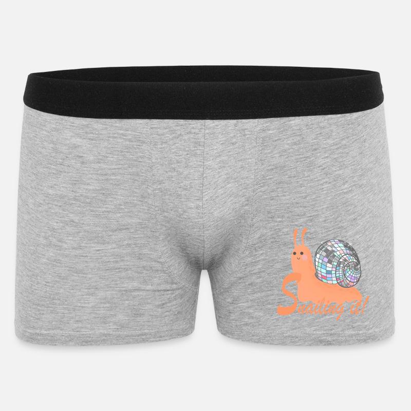 Snailing It! – Bunte Schnecke mit Disco-Kugel - Männer Boxer Shorts - Grau meliert