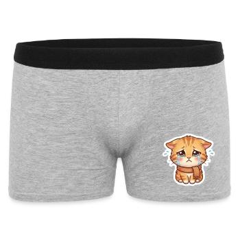 Crying Kitten with Scarf - Men's Boxer Shorts - heather grey - Front