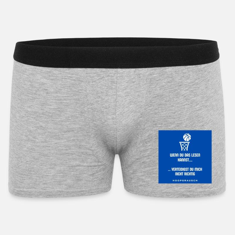 Lesen oder Verteidigen Spruch Hoopsrausch - Männer Boxer Shorts - Grau meliert