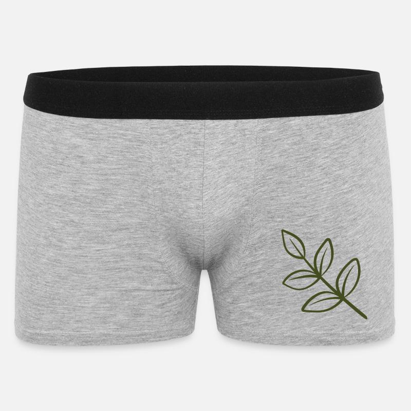 Blattlinienkunst - Männer Boxer Shorts - Grau meliert