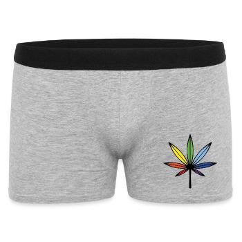 Cannabis / Marijuana / Hemp (Outline / Rainbow) - Men's Boxer Shorts - heather grey - Front
