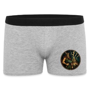 Thor mit Hammer - Männer Boxer Shorts - Grau meliert - Vorne