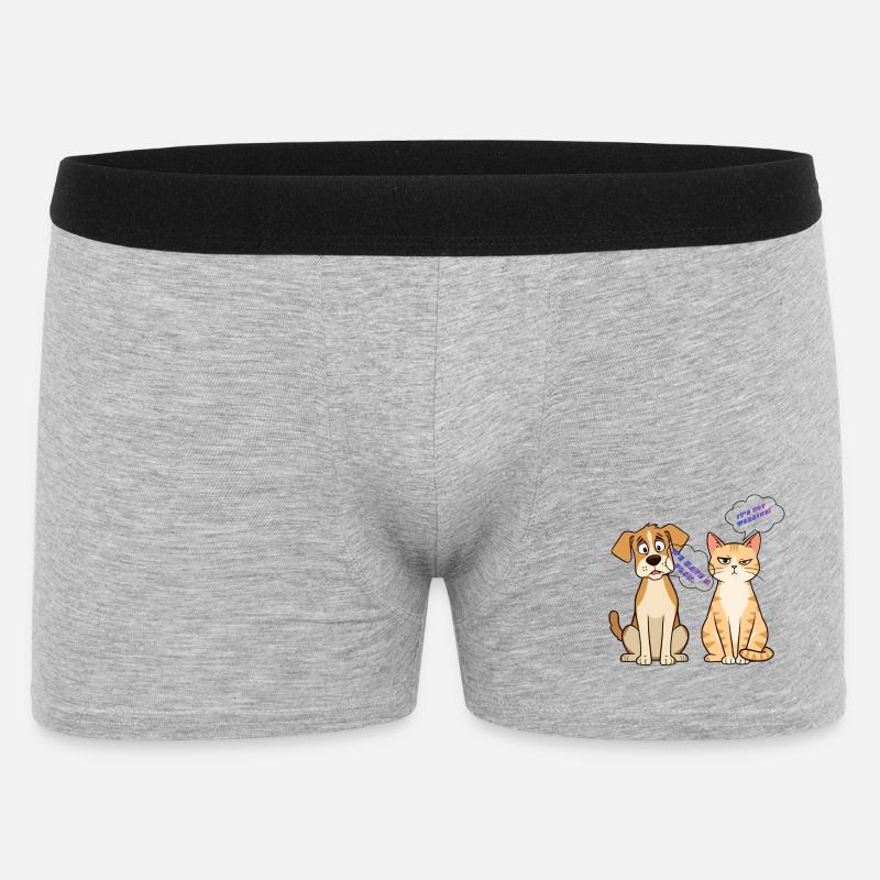 Duo Pets-Plan vs. nicht funktionierend - Männer Boxer Shorts - Grau meliert