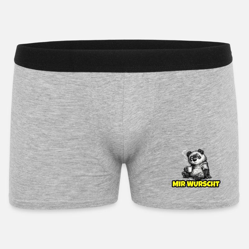 Mir wurscht – Grumpy Bär mit Kaffee (Sketch) - Boxer Homme - gris chiné
