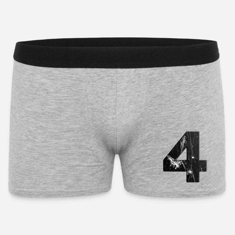 Black four-scratch pattern - Men's Boxer Shorts - heather grey