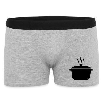 Kochtopf Suppe Dampf Icon - Männer Boxer Shorts - Grau meliert - Vorne