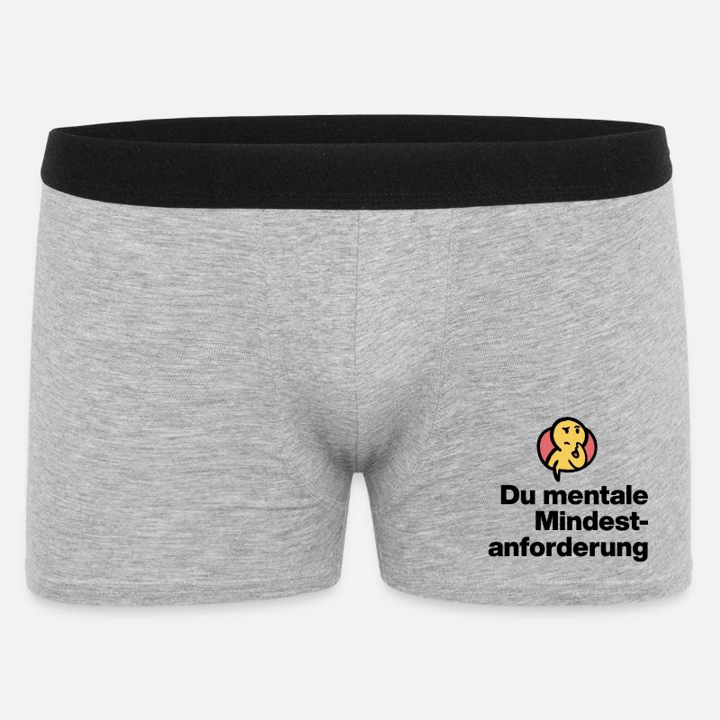 DU MENTALE MINDSTFORDERUNG. SARKASMUS GESCHENK  - Männer Boxer Shorts - Grau meliert