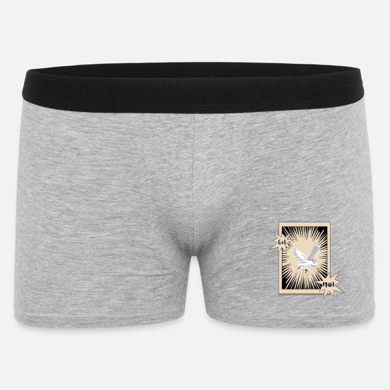 Got Mail Owl Briefeule Schneeeule - Männer Boxer Shorts - Grau meliert