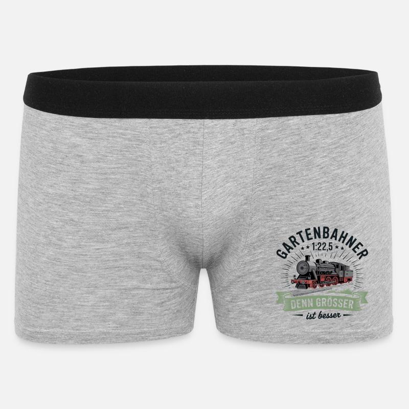 Gartenbahn Eisenbahn Garten Spur G Modelleisenbahn - Männer Boxer Shorts - Grau meliert