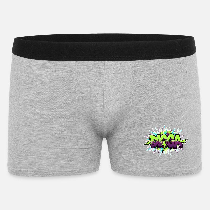 Digga Graffiti Neon Burst - Männer Boxer Shorts - Grau meliert
