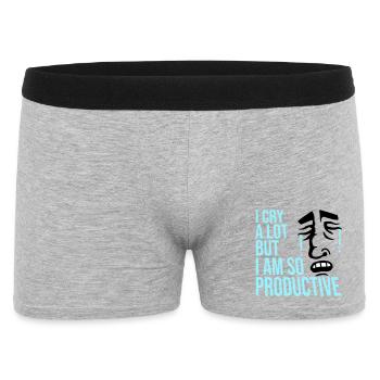 Je pleure beaucoup mais je suis tellement productif, émotions drôles - Boxer Homme - gris chiné - Devant