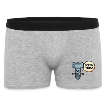 Screw This Funny Screw Pun Design - Men's Boxer Shorts - heather grey - Front