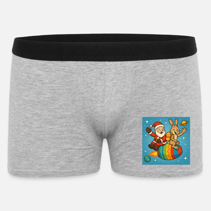 Le lapin de Noël de Pâques dans Star Flight - Boxer Homme - gris chiné