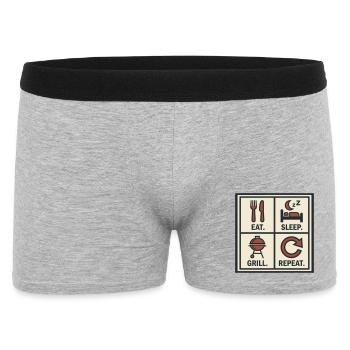 Eat Sleep Grill Start Again Barbecue - Men's Boxer Shorts - heather grey - Front