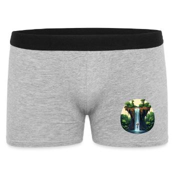 Alien at the waterfall in the jungle - Men's Boxer Shorts - heather grey - Front