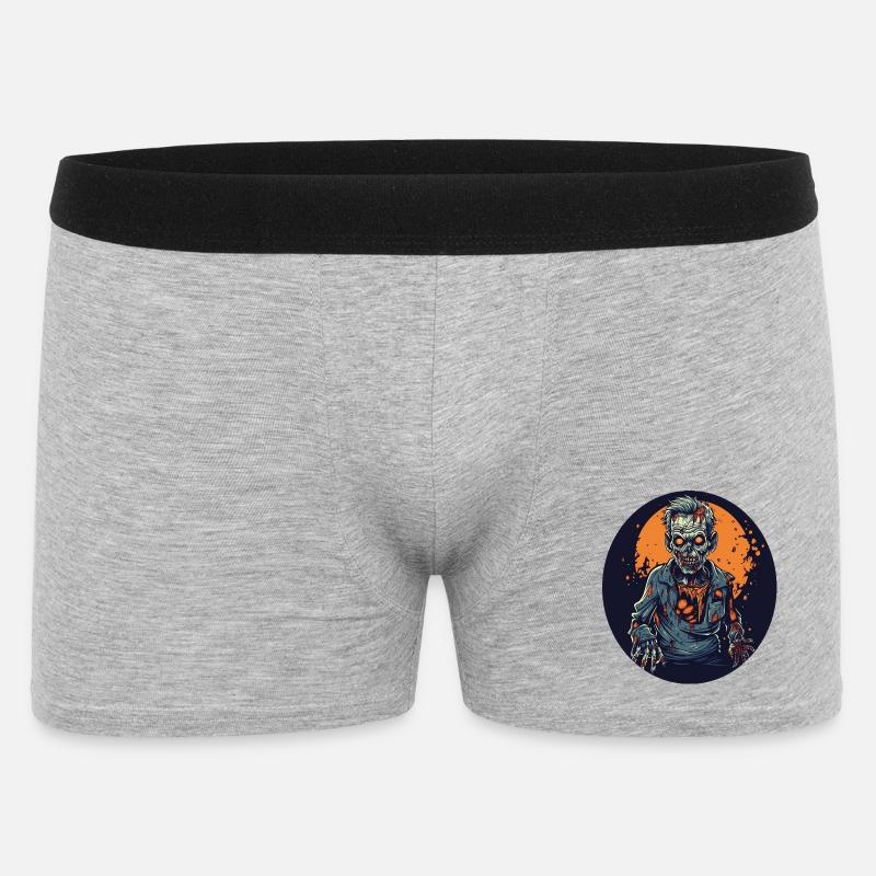 Halloween - Zombie - Horror - Hexe - Männer Boxer Shorts - Grau meliert