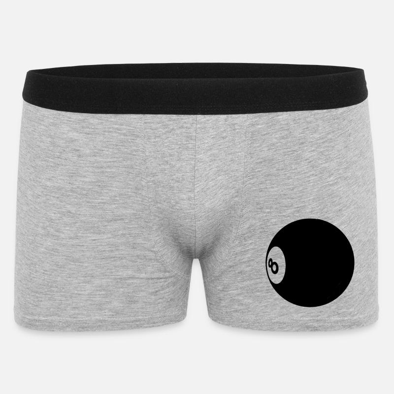 Billardkugel Nummer 8 Pool - Illustration - Männer Boxer Shorts - Grau meliert