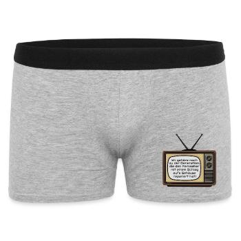 Retrofernseher: Schlag aufs Gehäuse - Männer Boxer Shorts - Grau meliert - Vorne