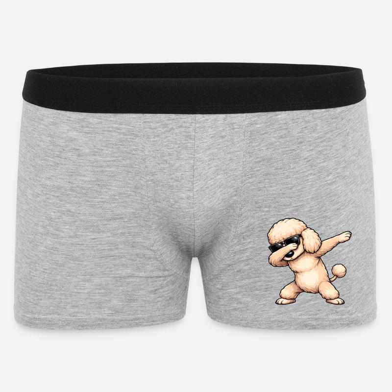 Dabbing Pudel - Männer Boxer Shorts - Grau meliert
