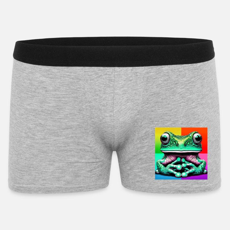 Frosch - Männer Boxer Shorts - Grau meliert