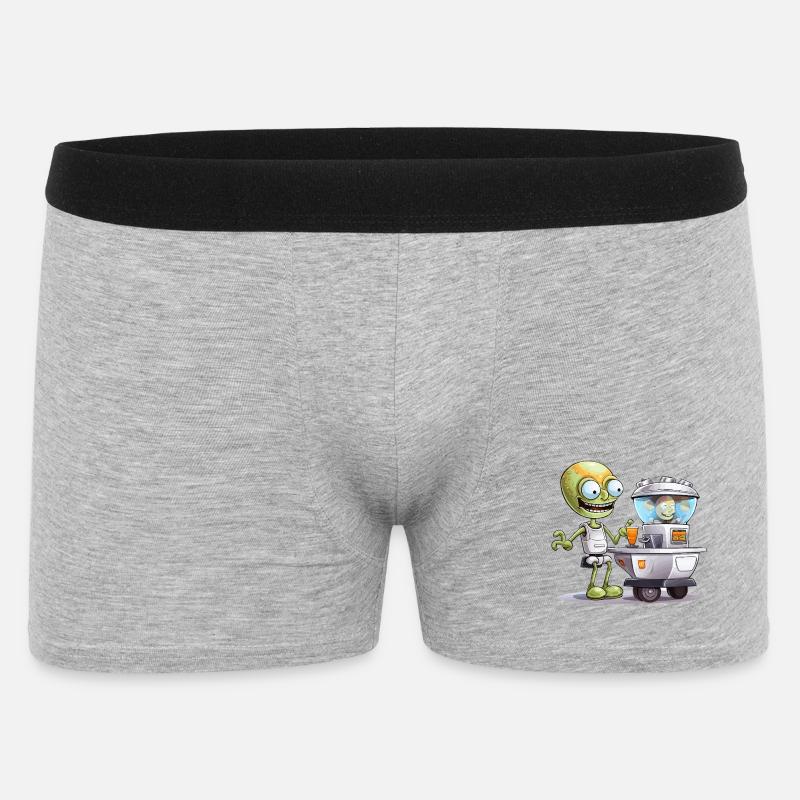 Außerirdischer Barkeeper im Space Bar - Männer Boxer Shorts - Grau meliert