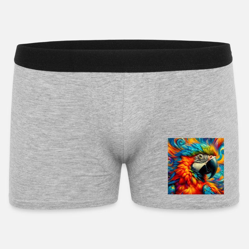 Papagei - Männer Boxer Shorts - Grau meliert