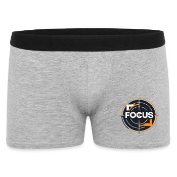 Focus Target Circle Logo - Men's Boxer Shorts - heather grey - Front