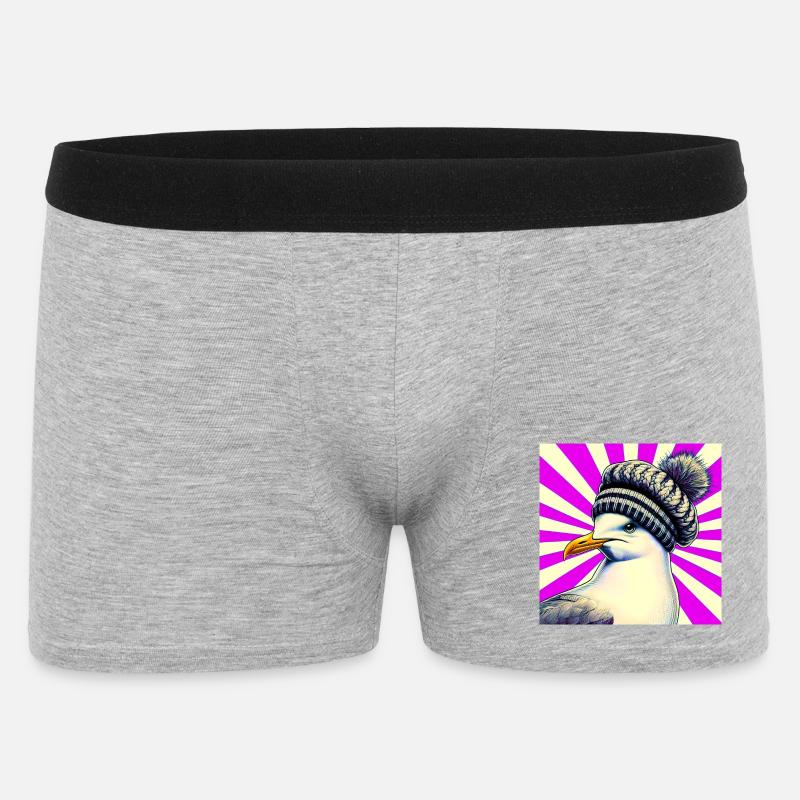 Möwe - Männer Boxer Shorts - Grau meliert