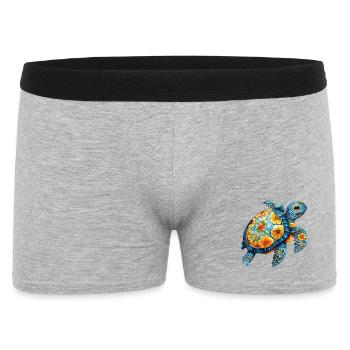 Floral Turtle - Men's Boxer Shorts - heather grey - Front