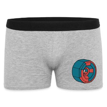 Detailed Skateboard Wheel Crew - Men's Boxer Shorts - heather grey - Front