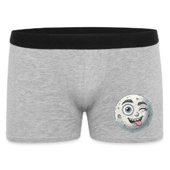 Waving Moon Face Cartoon - Men's Boxer Shorts - heather grey - Front