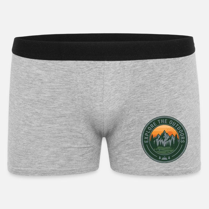 Explore Outdoors Mountains - Men's Boxer Shorts - heather grey