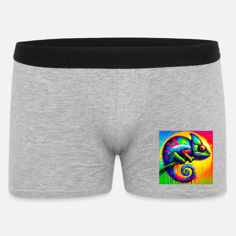 Chamäleon - Männer Boxer Shorts - Grau meliert