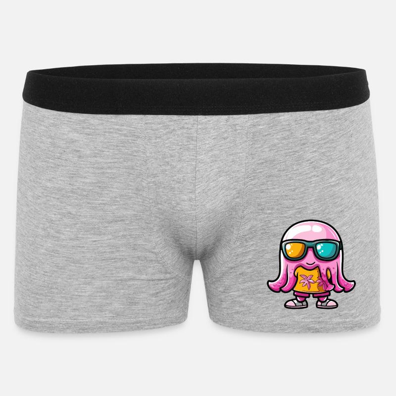 Qualle Comic Urlaub - Männer Boxer Shorts - Grau meliert
