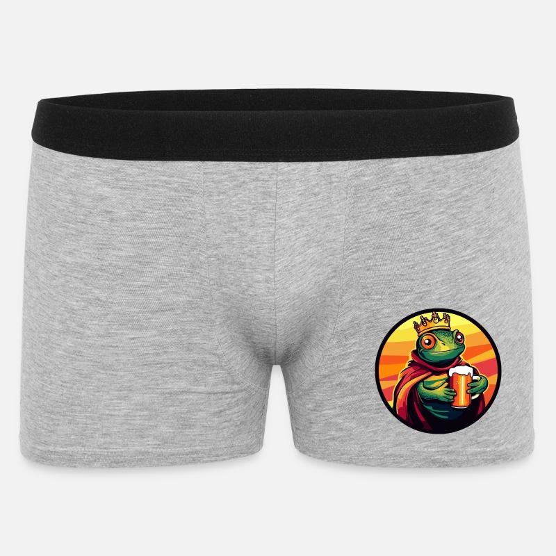 Chameleon Bier Lustig - Männer Boxer Shorts - Grau meliert