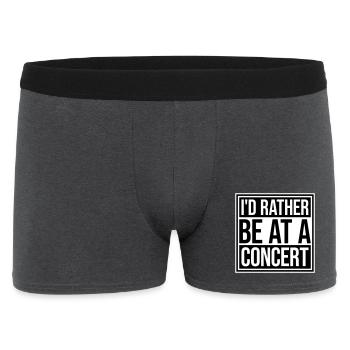 I'd Rather Be At A Concert Lustig Musik Konzert - Men's Boxer Shorts - charcoal grey - Front
