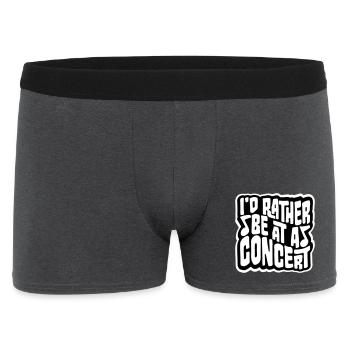 I'd Rather Be At A Concert Lustig Musik Konzert - Men's Boxer Shorts - charcoal grey - Front